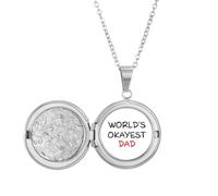no/no World's Okayest Dad Best Father - Collar con medallón con frase en inglés "World's Okayest Dad Best Father"