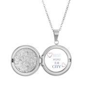 no/no Yangtze River Wuhu Sign Art Deco Fashion Locket Collar con colgante para foto o regalo de cumpleaños