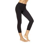 No Nonsense Classic Denim Capri Leggings with Pockets, Comfortable Stretch Pull on Pants Pantalones, Negro, M para Mujer