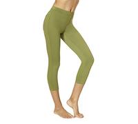 No Nonsense - Mallas Capri de Mezclilla clásicas con Bolsillos para Mujer - Verde - Large