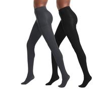 No Nonsense Mallas de control superopacas para mujer, Negro/Cobblestone, Large