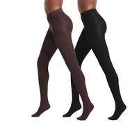No Nonsense Mallas de control superopacas para mujer, suaves y delgadas, 90 denier, negro/Espresso, XL