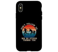 No nos sigas, hacemos cosas estúpidas también un amante de las carreras de burro Carcasa para iPhone X/XS