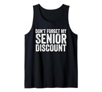 No Olvide mi Descuento para Personas Mayores Descuento para Personas Mayores Camiseta sin Mangas