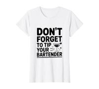 No Olvides Dar propina a tu Cita de Humor de Camarero Camiseta gráfica económica, Mujer, Blanco, XS