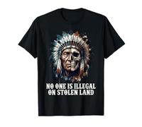 No One is Illegal on Stolen Land - Native American Roots Camiseta