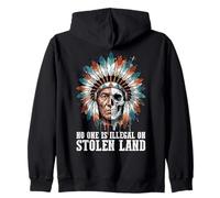 No One is Illegal on Stolen Land - Native American Roots Sudadera con Capucha