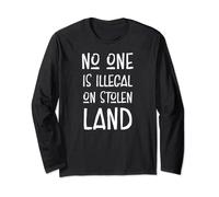 No one is Illegal on Stolen Land, Support Native Americans Manga Larga