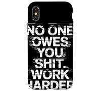 NO One Owes You Shit Work Harder Frase Motivación Glitch Carcasa para iPhone X/XS