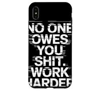 NO One Owes You Shit Work Harder Frase Motivación Glitch Carcasa para iPhone XS MAX
