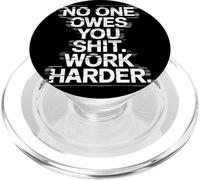 NO One Owes You Shit Work Harder Frase Motivación Glitch PopSockets PopGrip para MagSafe