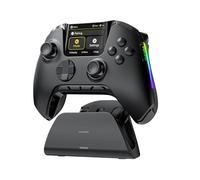 (No operativo) ManbaOne mando inalámbrico para juegos con pantalla interactiva para Switch/Windows PC/iOS/Android, palanca de efecto Hall y gatillo con base de carga (negro)