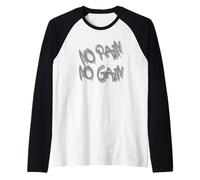No Pain No Gain - Bold Orange Graffiti Style Camiseta Manga Raglan