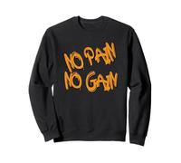 No Pain No Gain - Bold Orange Graffiti Style Sudadera