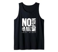 No Pain No Gain Fitness Gym Inspirational Motivation Quotes Camiseta sin Mangas