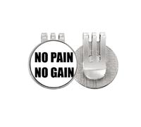 No pain no gain Quote - Marcador de pelota de golf negro con clip magnético esmaltado