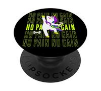 No Pain No Gain with Gym Unicorn PopSockets PopGrip Adhesivo