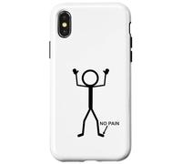No Pain Only At Little Toe Stick Figure Funny Envejecimiento Humor Carcasa para iPhone X/XS