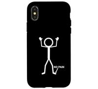 No Pain Only At Little Toe Stick Figure Funny Envejecimiento Humor Carcasa para iPhone X/XS