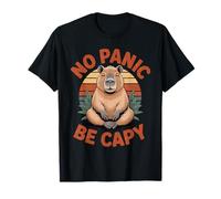 No Panic Be Capy | Divertido Retro Capybara Chill Vibes Camiseta
