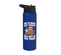 No para presumir, pero me levanté totalmente de la cama hoy, café Stainless Steel Insulated Water Bottle