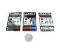 NO PARECE REAL, LO ES Disuasorio Alarma. 3 Etiquetas adhesivas de ALUMINIO resistente agua. PUERTA VENTANA BUZON