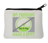No parking Time to play make a spot - Monedero de neopreno, 10 x 11 cm, color blanco, White, Talla única