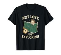 No perdido Solo explorando el diseño de Viaje de brújula de Mapa Camiseta