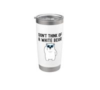No pienses en un oso blanco | Psicología Divertida | Cognitivo Vaso térmico de acero inoxidable de doble pared