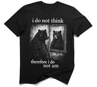 No Pienso por Lo Tanto No Soy Oso Divertido Camisa Grunge Gótico T-Shirt (S, Negro)