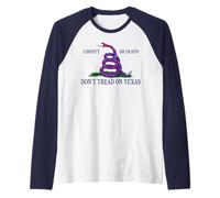 No pises la serpiente cascabel de Texas donde habita la libertad Camiseta Manga Raglan