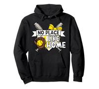 No Place Like Home Equipo de Softbol Día del Juego Jugador de Softbol Sudadera con Capucha