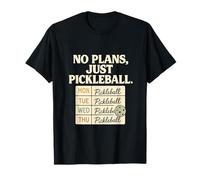 No Plans Just Pickleball - Bloque retro, color blanco pastel Camiseta