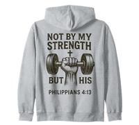 No por mi Fuerza Sino por la suya - Versículo bíblico del Sudadera con Capucha