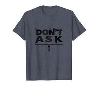 No preguntes tipografía Cremallera Arte gráfico Camiseta, Hombre, Azul Jaspeado, 5XL