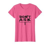 No preguntes tipografía Cremallera Arte gráfico Camiseta, Mujer, Rosa Jaspeado, XL