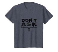 No preguntes tipografía Cremallera Arte gráfico Camiseta, Niños, Azul Jaspeado, 8 años