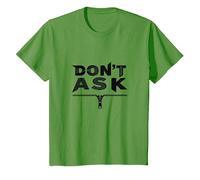No preguntes tipografía Cremallera Arte gráfico Camiseta, Niños, Hierba, 8 años