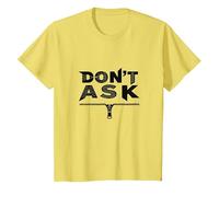 No preguntes tipografía Cremallera Arte gráfico Camiseta, Niños, Limón, 8 años