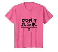 No preguntes tipografía Cremallera Arte gráfico Camiseta, Niños, Rosa Jaspeado, 8 años