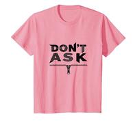 No preguntes tipografía Cremallera Arte gráfico Camiseta, Niños, Rosado, 8 años