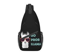 No Prob Llama Alpaca Cross Chest Bag Sling Mochila Moda Senderismo Daypack Unisex Chest Shoulder Bag