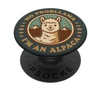 No Probllama I'm an Alpaca Retro Cute PopSockets PopGrip Adhesivo