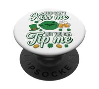 No Puedes besar Pero Puedes darme propina día de San Patricio de Camarera PopSockets PopGrip Adhesivo