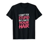 No Puedo Arreglar estúpido, Pero Puedo Arreglar tu Cabello Camiseta gráfica económica, Hombre, Negro, XL