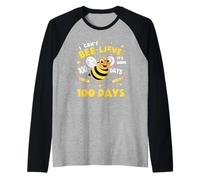 No Puedo Creer Que hayan Pasado 100 días de Escuela con Cute Bee Camiseta Manga Raglan