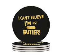 ¡No Puedo Creer Que Soy Mantequilla! Posavasos Redondos con Base de Corcho para Manualidades, protección de Mesa, decoración del hogar (4 Unidades)