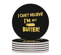 ¡No Puedo Creer Que Soy Mantequilla! Posavasos Redondos con Base de Corcho para Manualidades, protección de Mesa, decoración del hogar, 6 Unidades