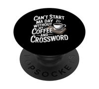 No Puedo Empezar El Día Sin Mi Café Y Mi Crucigrama PopSockets PopGrip Adhesivo
