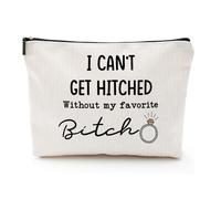 No puedo engancharme sin mi bolsa de maquillaje de lona favorita - Regalos de propuesta de dama de honor Regalos de boda divertidos para damas de